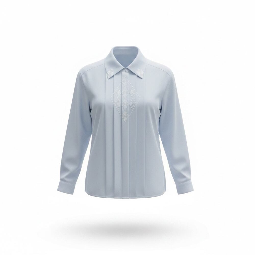 Susan Hutton Women's White Embellished Button-Front Blouse Size 14